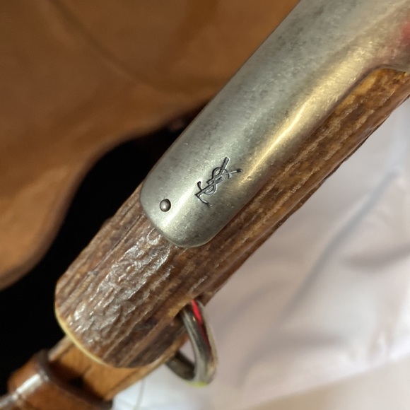 YSL Yves Saint Laurent mombasa brown tusk handle hobo bag - Picture 16 of 16